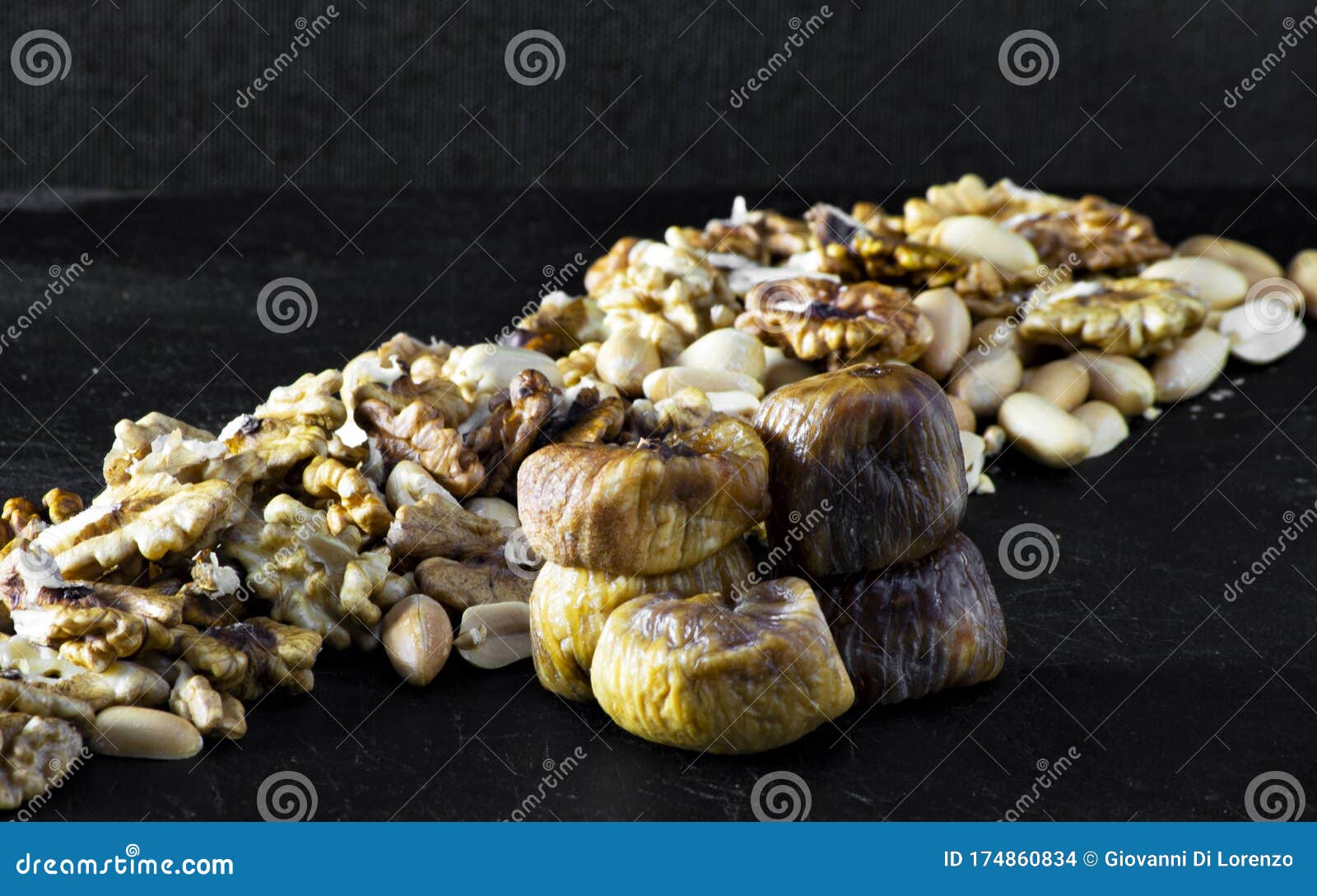 Dried Figs and Dried Fruit with Peanuts and Walnuts Stock Photo Image of dried, diet 174860834