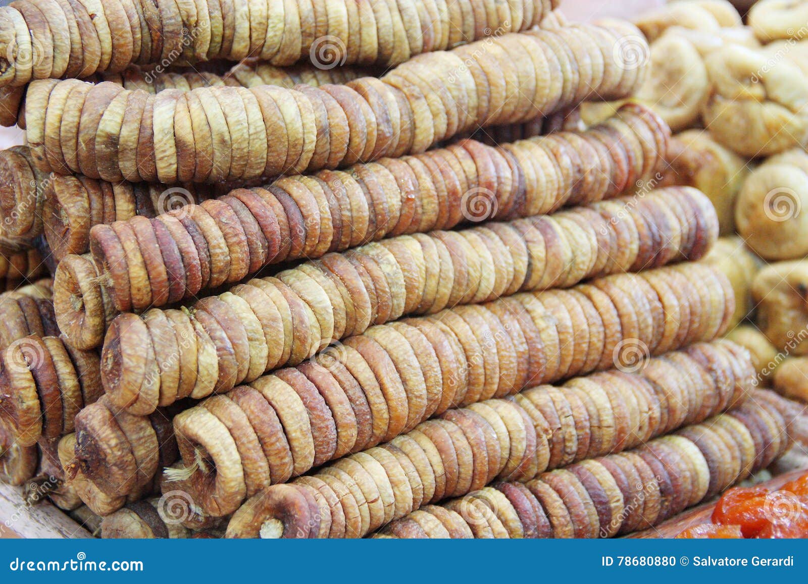 Dried Figs Sold at a Traditional Arabic Souk Market Stock Photo Image