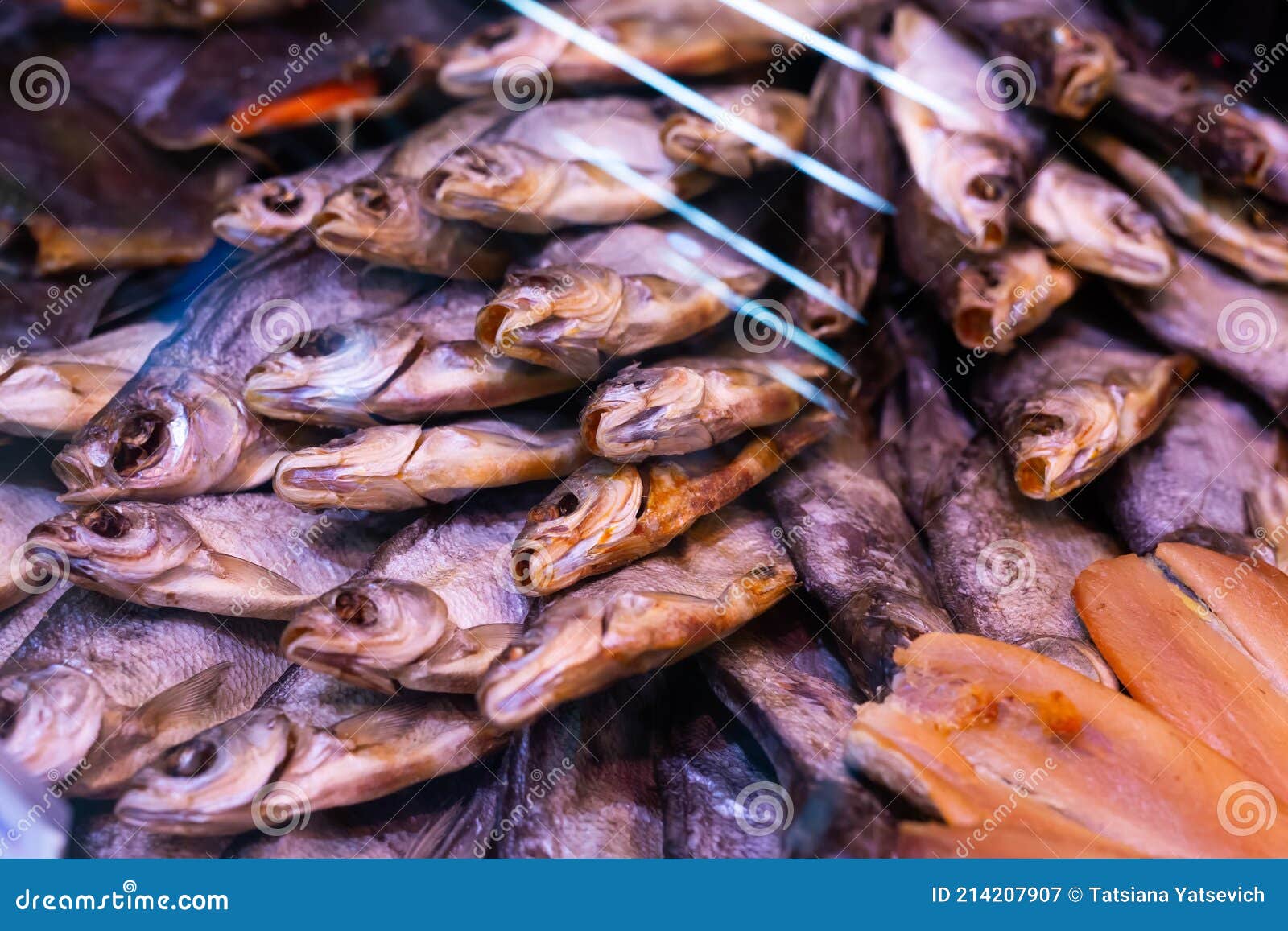 Dried Fish Chekhon on the Counter of the Store Stock Image Image of