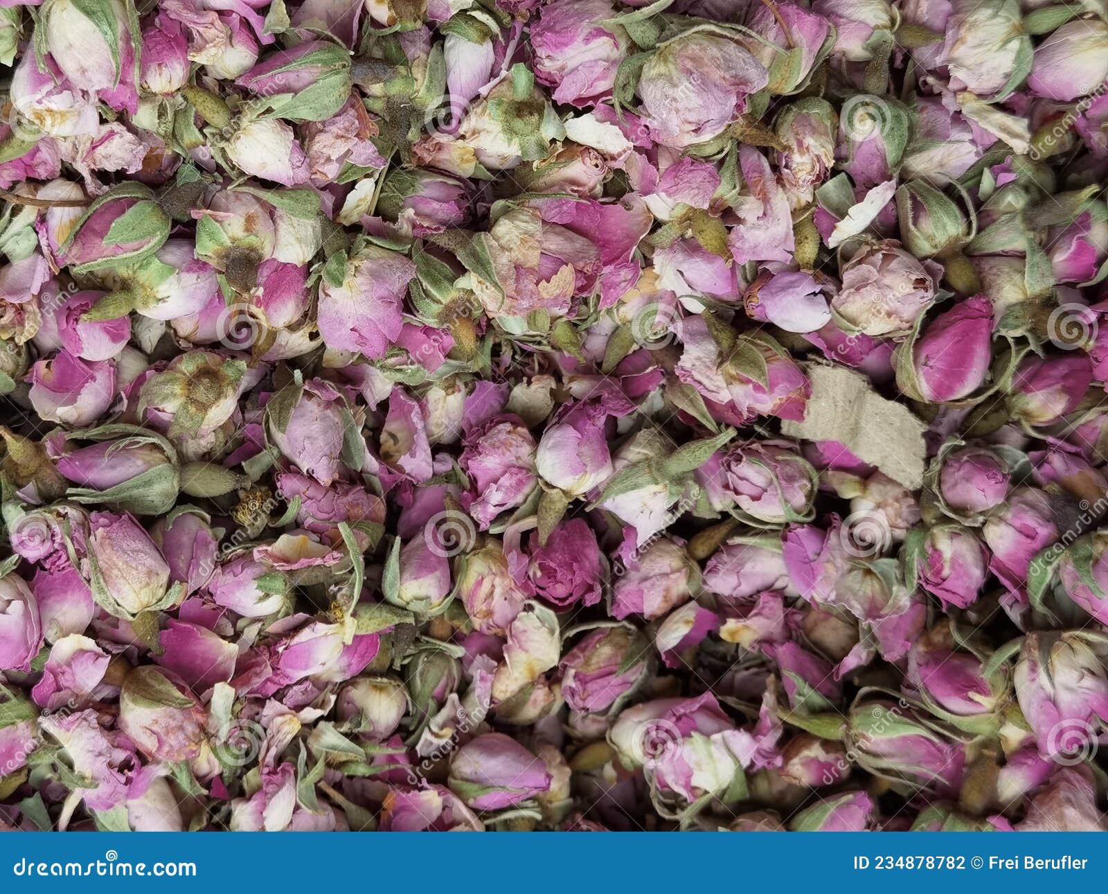 Dried Flowers for Tea Infusion in Bulk but Isolated Stock Photo Image