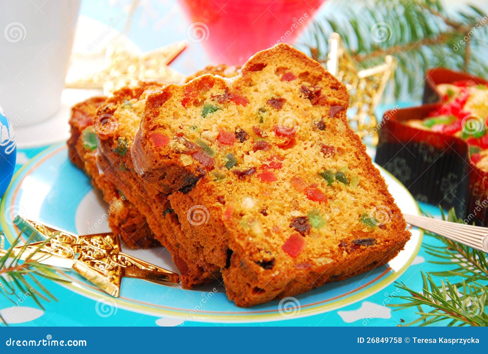 Dried Fruits Cake for Christmas Stock Photo Image of confectionery