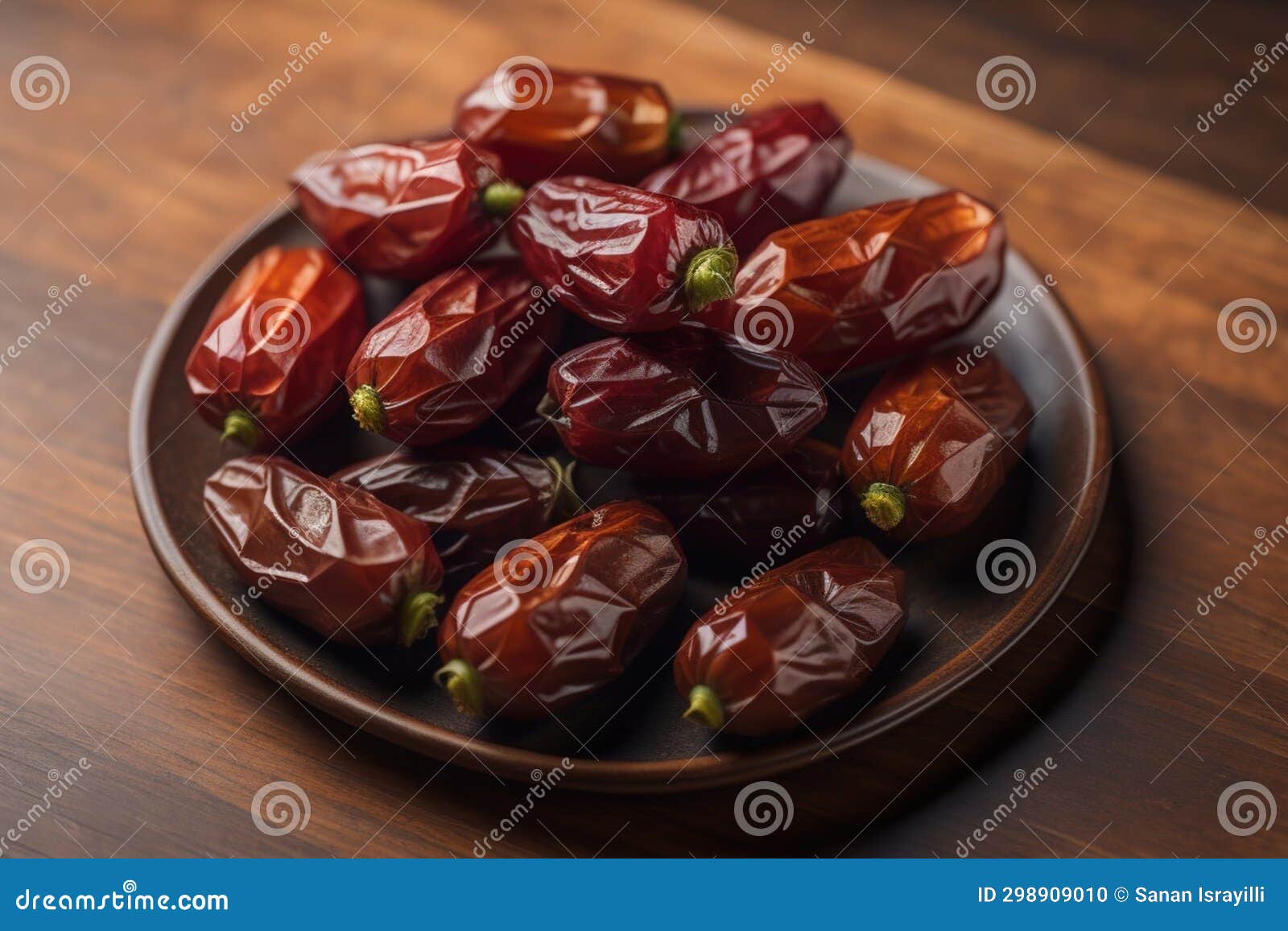 Dried Fruits of Date Palm on a Solid Color Background. Toned Stock