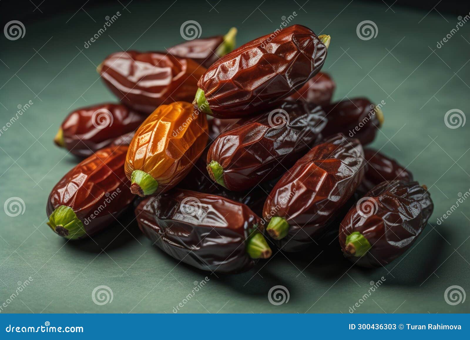 Dried Fruits of Date Palm on a Solid Color Background. Toned Stock