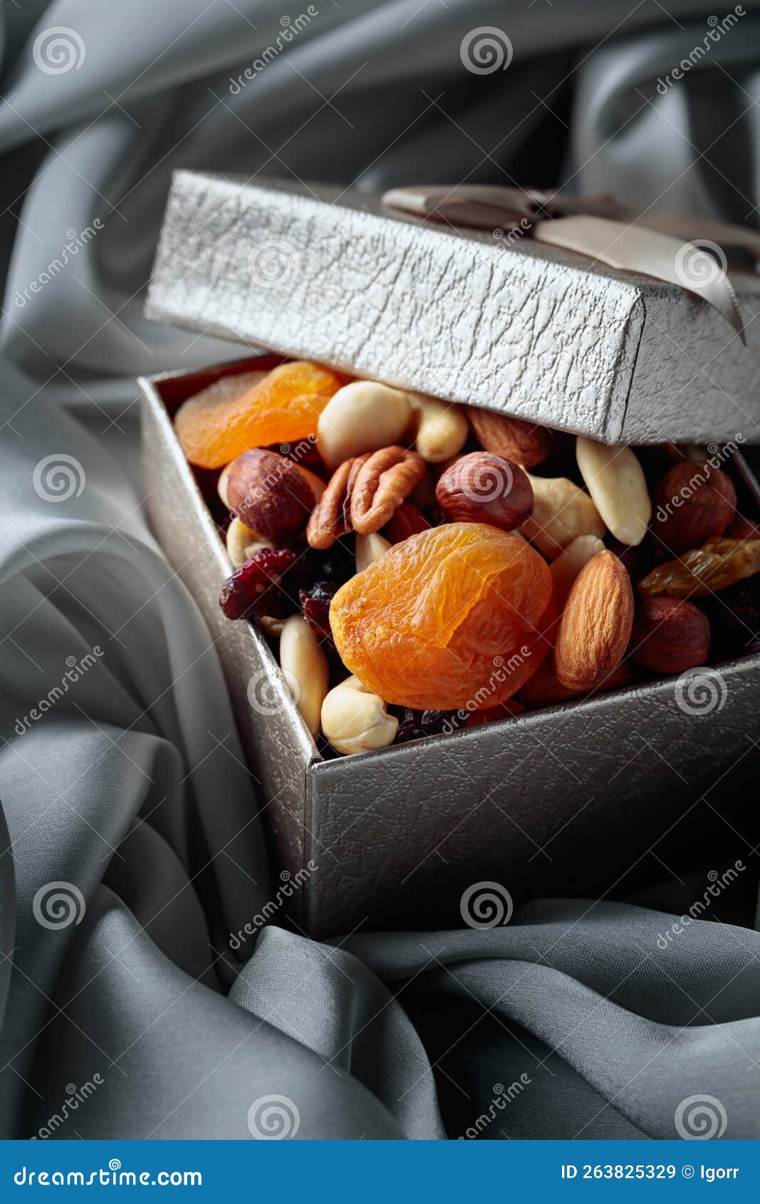 Dried Fruits and Nuts in a Gift Box Stock Image Image of healthy