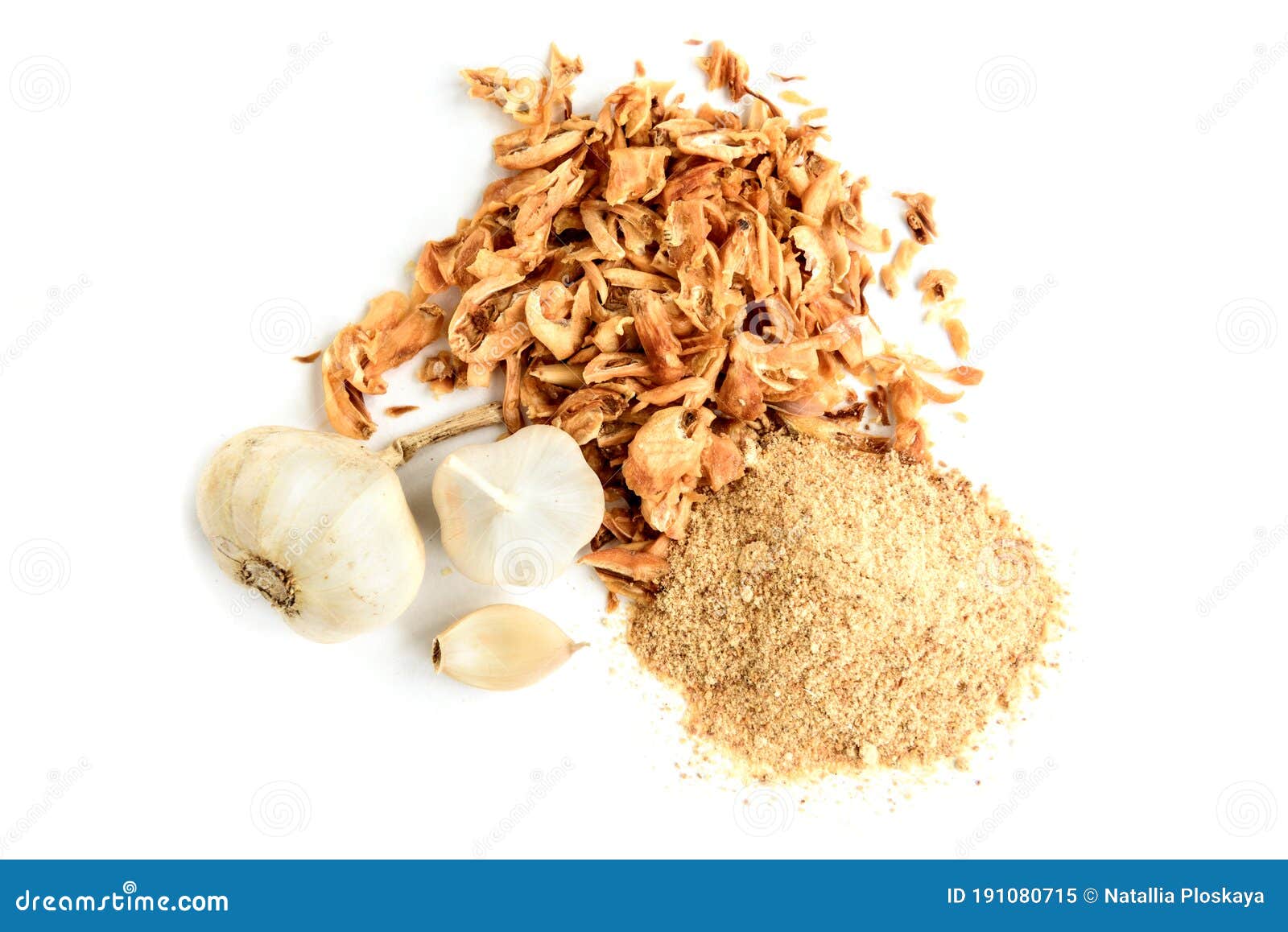 Dried Garlic Isolated on White Background Stock Image Image of