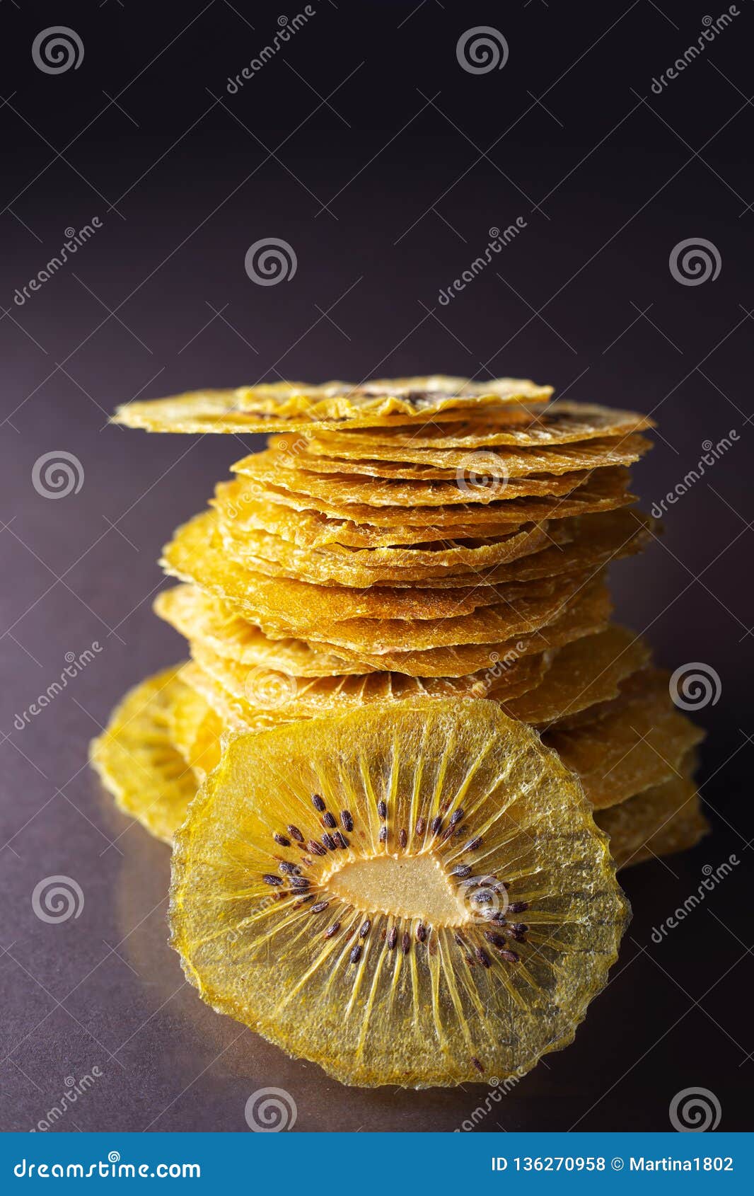 Dried kiwi fruit slices stock photo. Image of food, eating 136270958