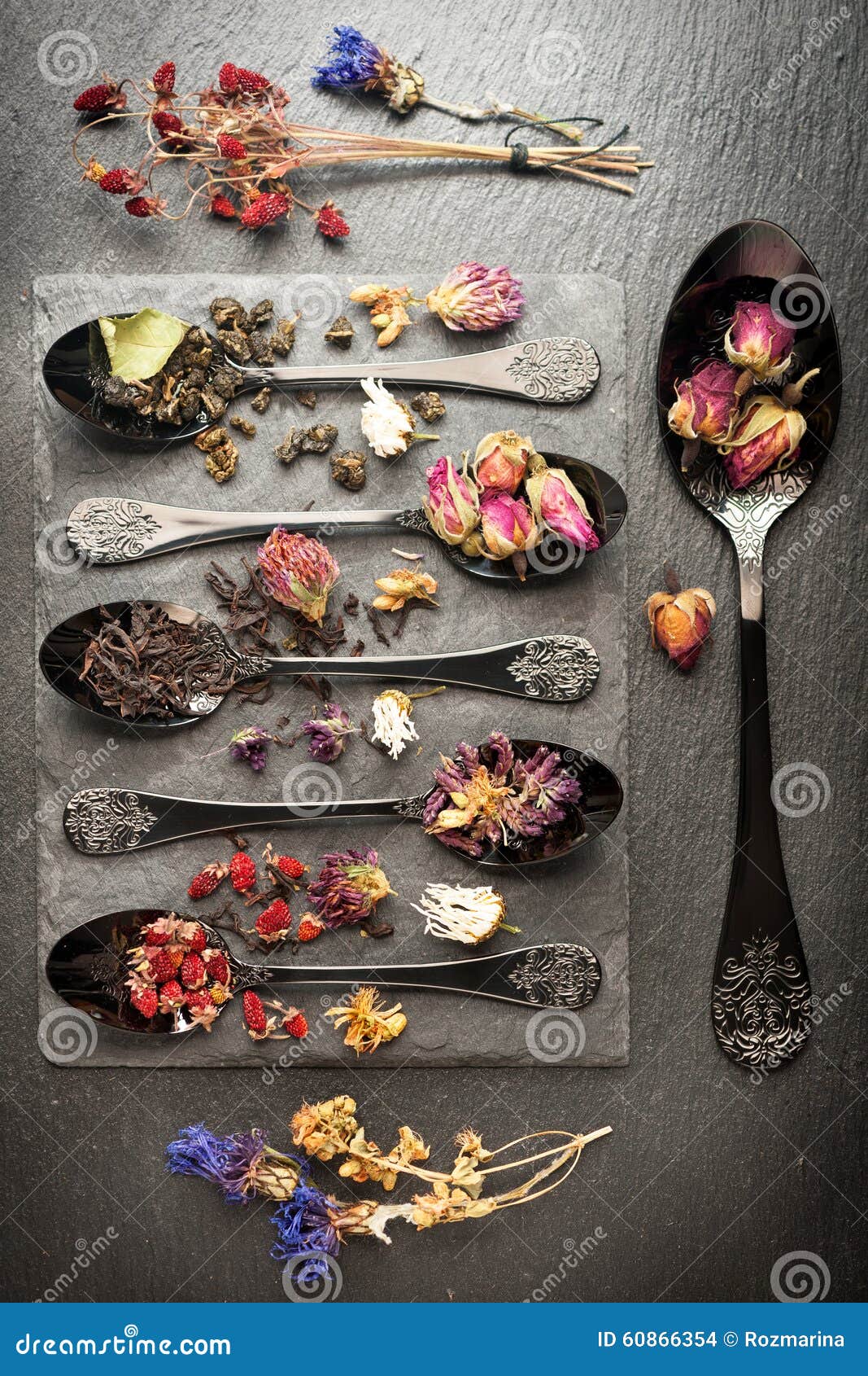 Dried Herbs for Herbal Tea and Various Tea Stock Photo Image of