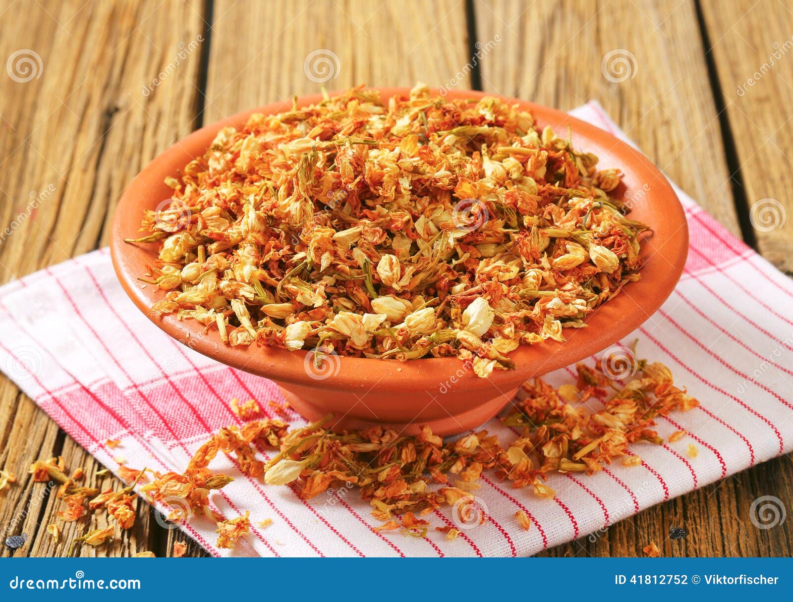 Dried Jasmine Flowers stock photo. Image of flowers, towel 41812752