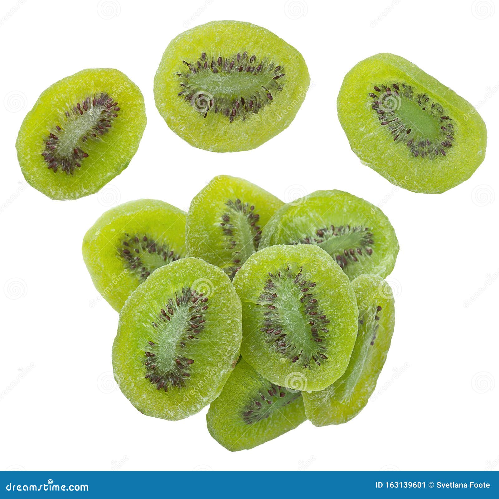 Dried Kiwi Fruit Isolated on White Stock Image Image of dried, slice 163139601