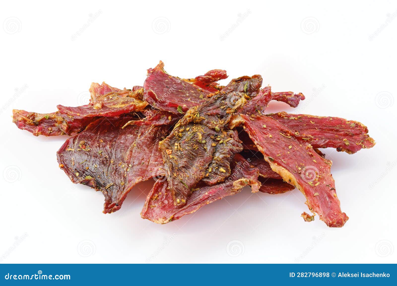 Dried Lamb Jerky Slices Isolated Stock Photo Image of cured, stack
