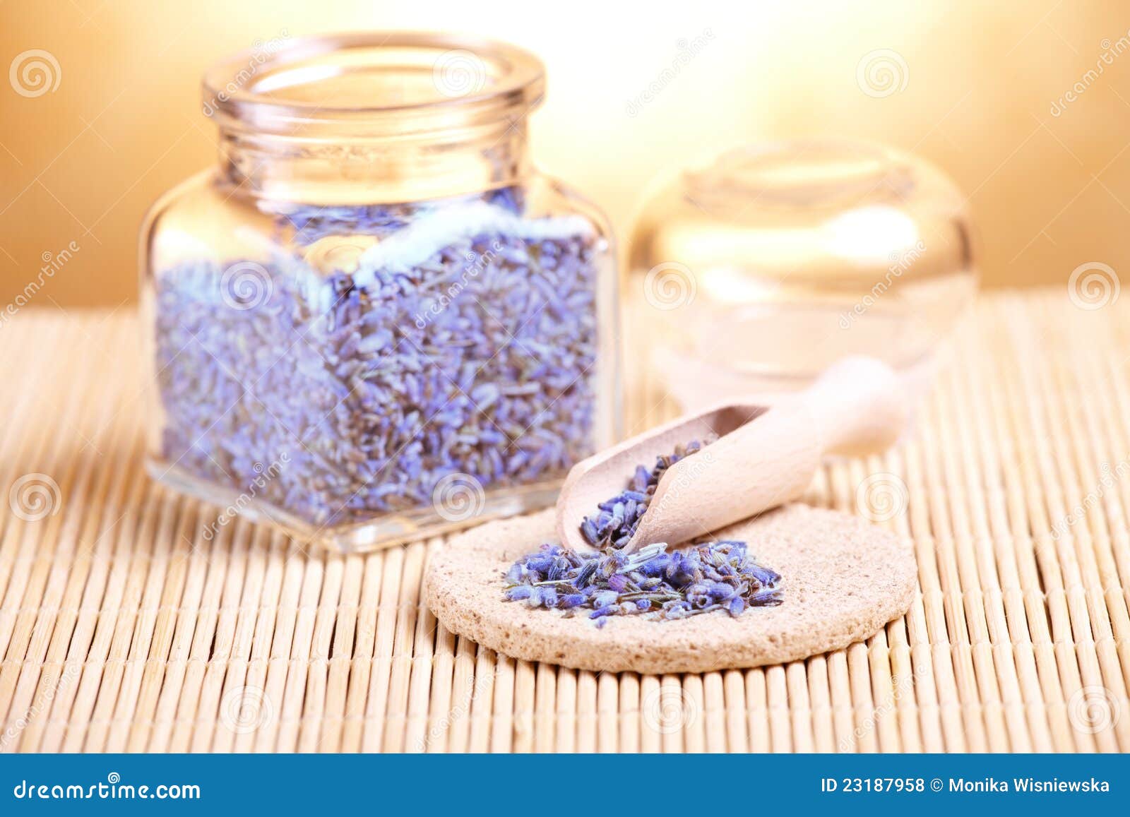 Dried Lavender Petals on the Wooden Spoon Stock Photo Image of petals