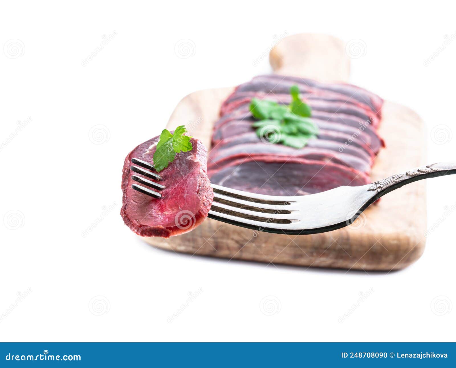 Dried Meat Beef Jerky Slice Isolated on White Stock Photo Image of
