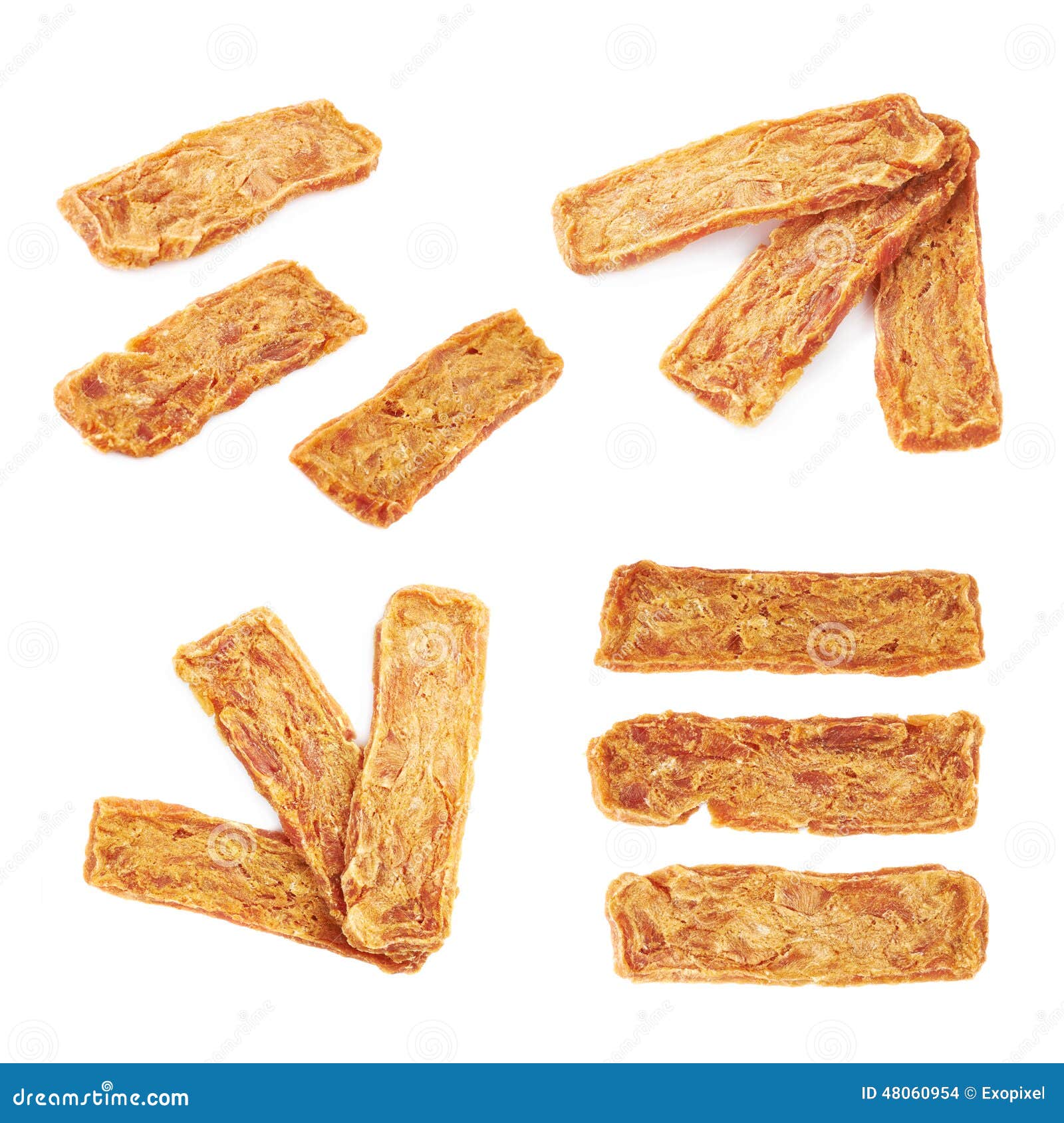 Dried Meat Strip Snack Isolated Stock Photo Image of long, beef 48060954