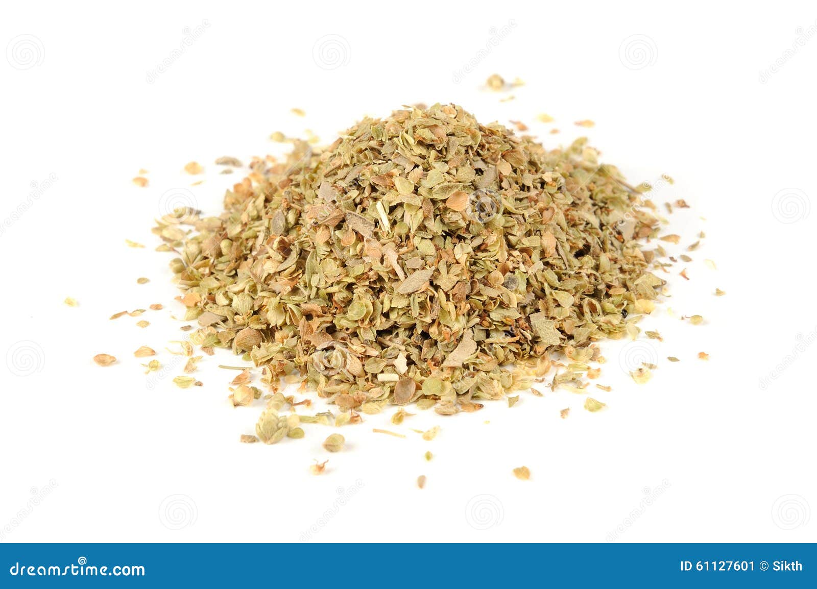 Dried Oregano Herb Isolated On White Background Stock Image Image of