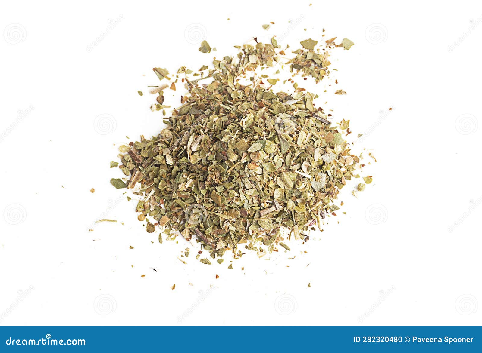 Dried Oregano Leaves Isolated on White Background Stock Photo Image