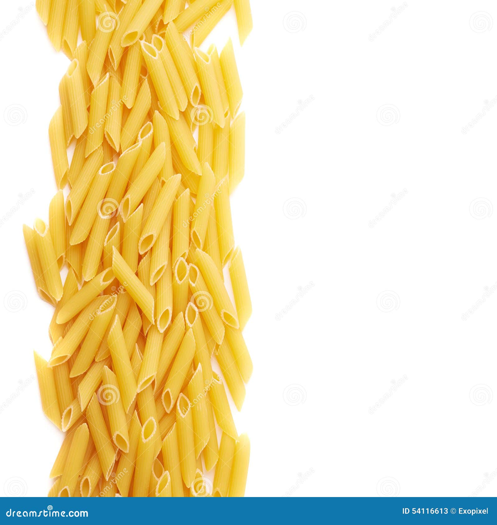 Dried Penne Pasta Composition Over White Stock Image Image of