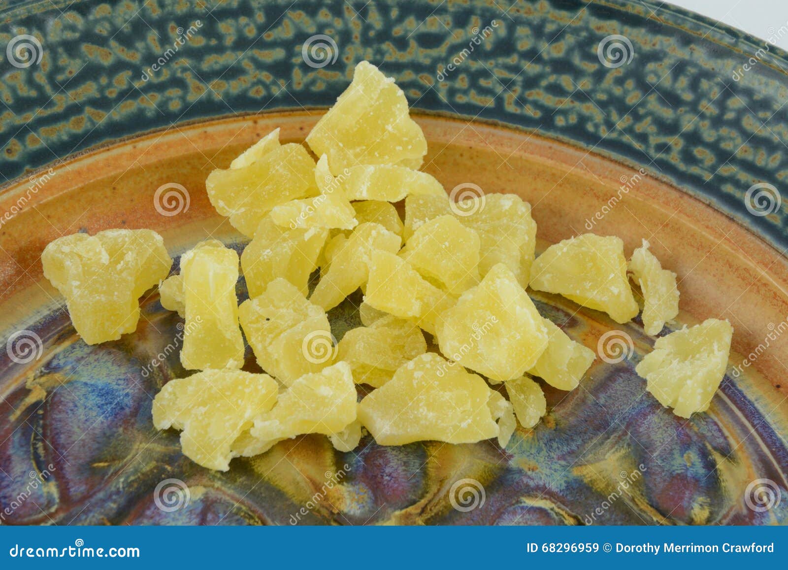 Dried Pineapple Pieces on Plate Stock Image Image of pieces, sweet
