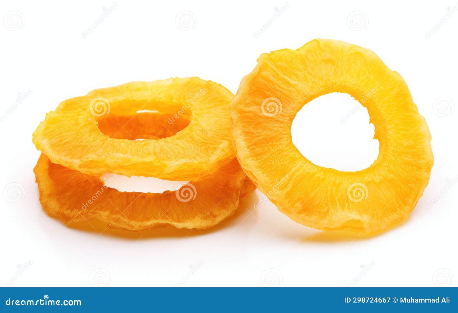 Dried Pineapple Ring on White Background Stock Image Image of