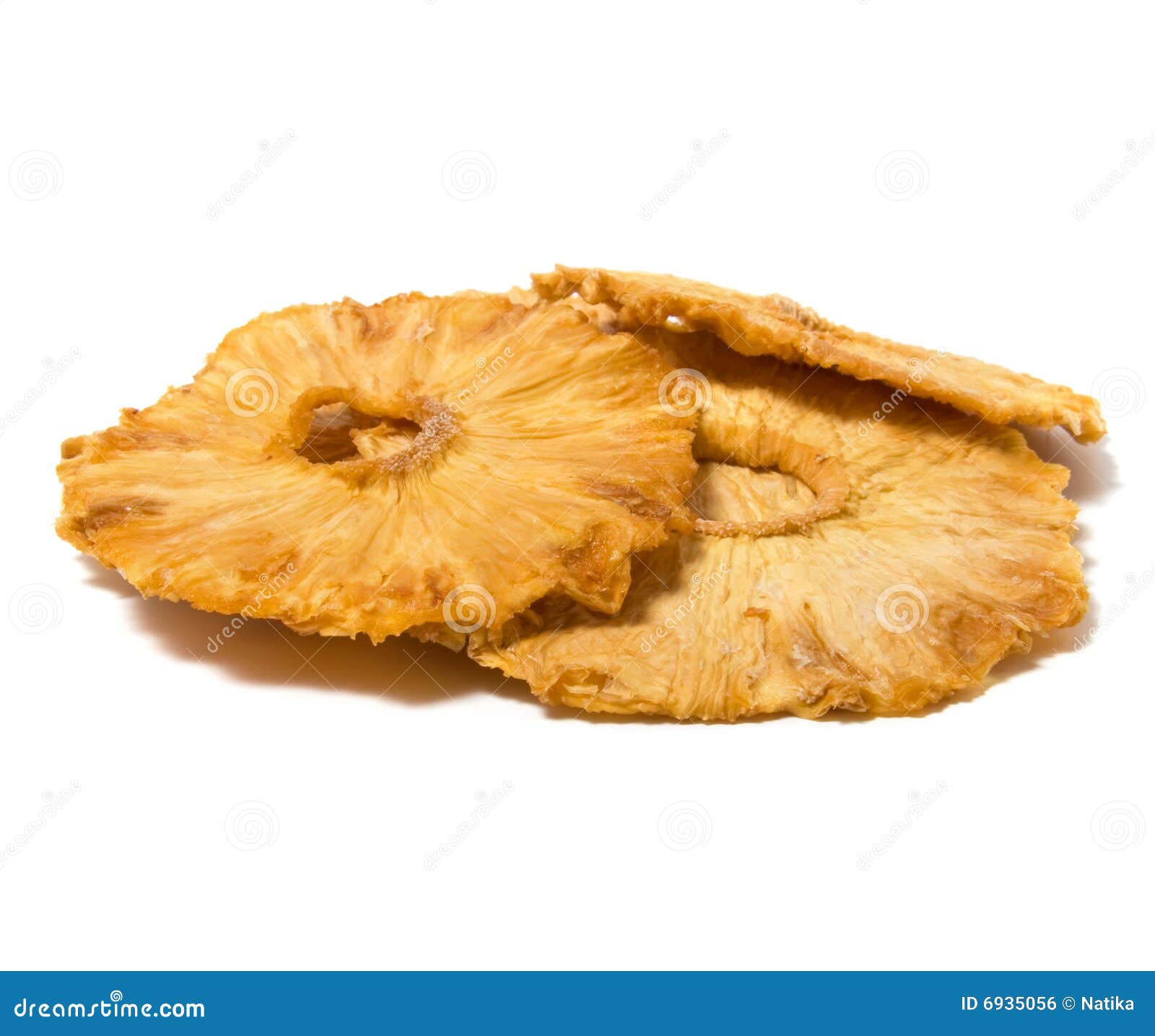 Dried Pineapples Slices Isolated on White Stock Photo Image of macro