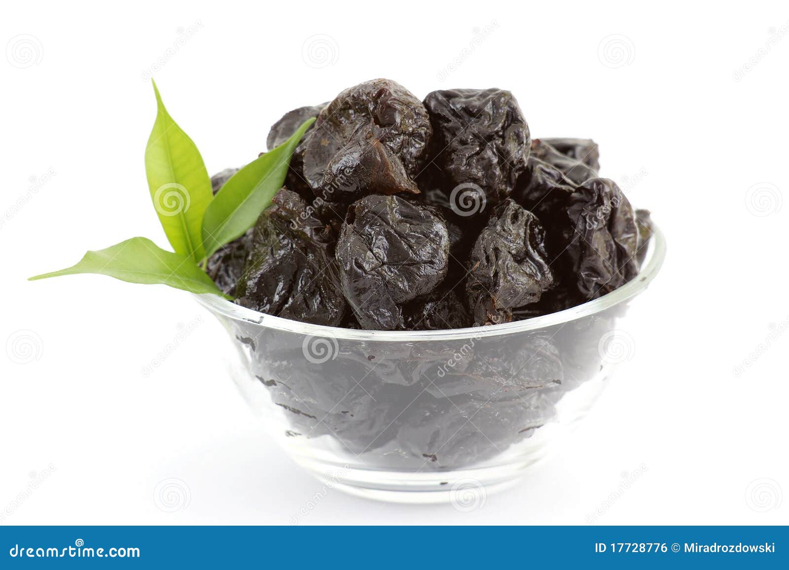 Dried plums stock photo. Image of sweet, leaf, dessert 17728776