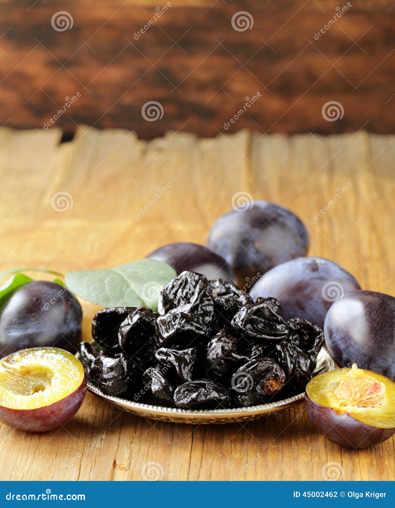 Dried Plums Prunes and Fresh Berries Stock Photo Image of organic, closeup 45002462