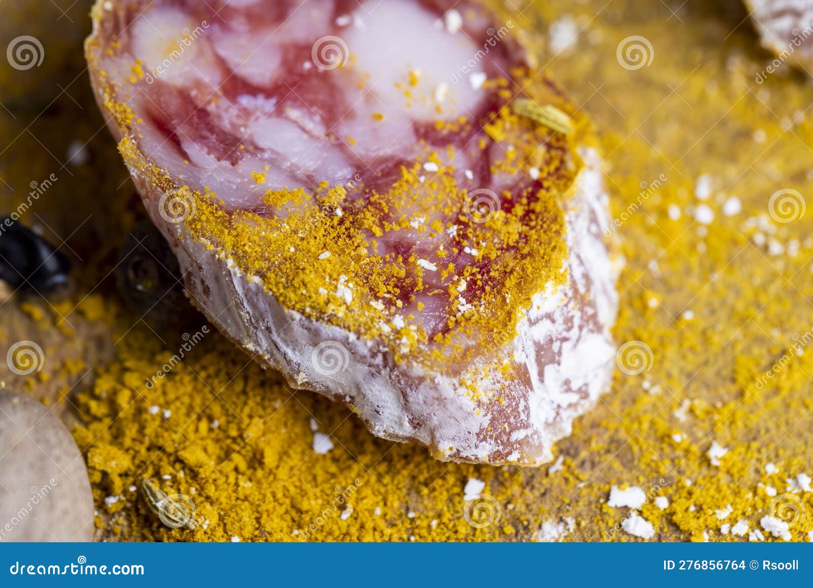 Dried Pork Sausage with White Mold and Spices Stock Photo Image of