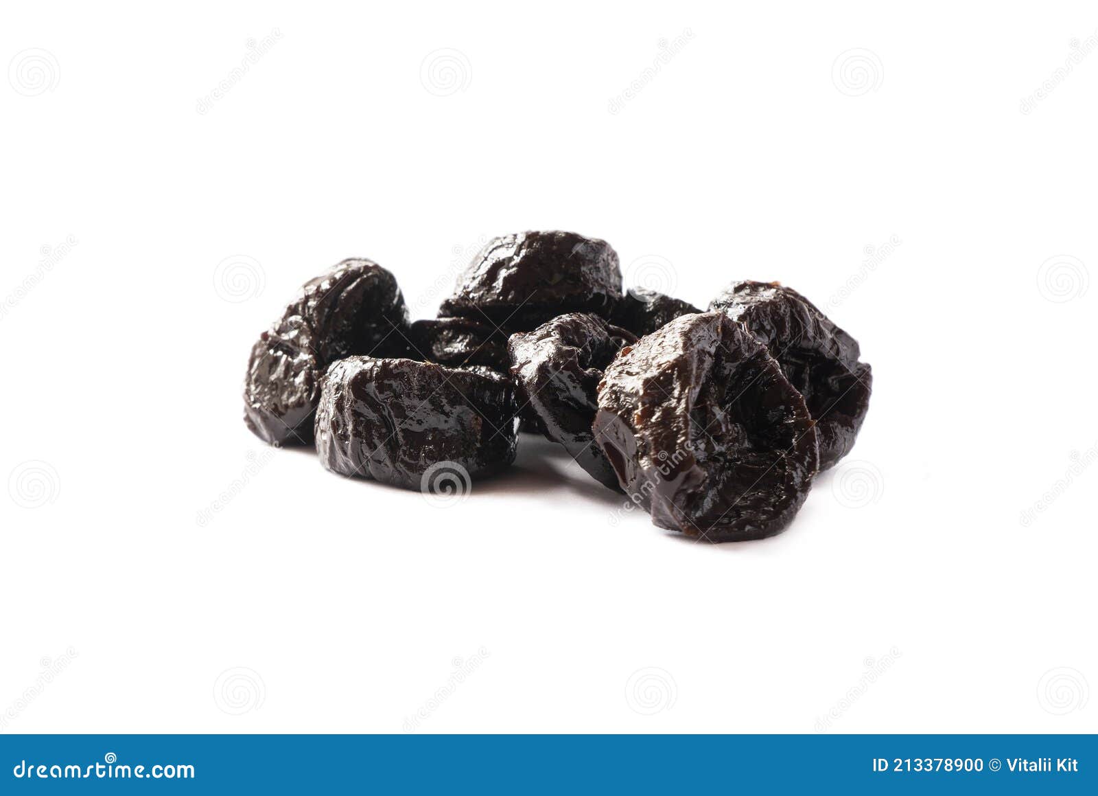 Dried Prunes Isolated on a White Background. Dried Prunes on White