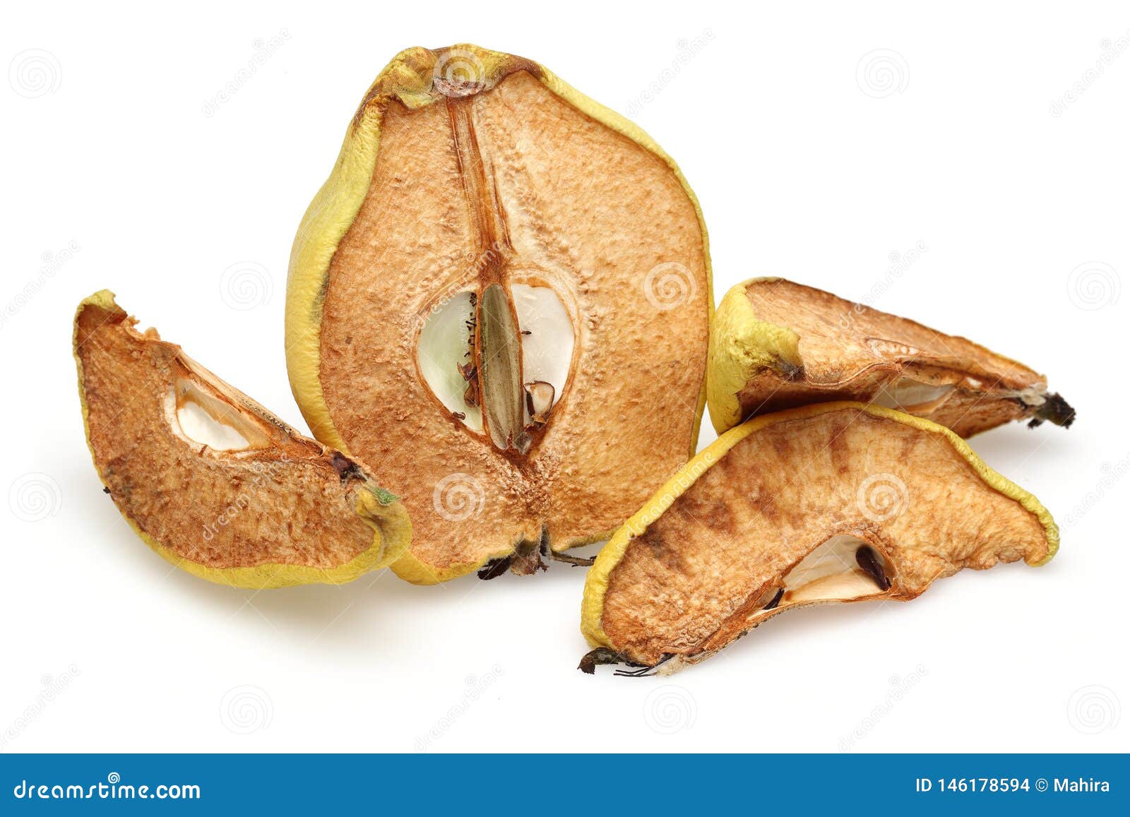 Dried Quince Fruit Slices Isolated on White Stock Photo Image of