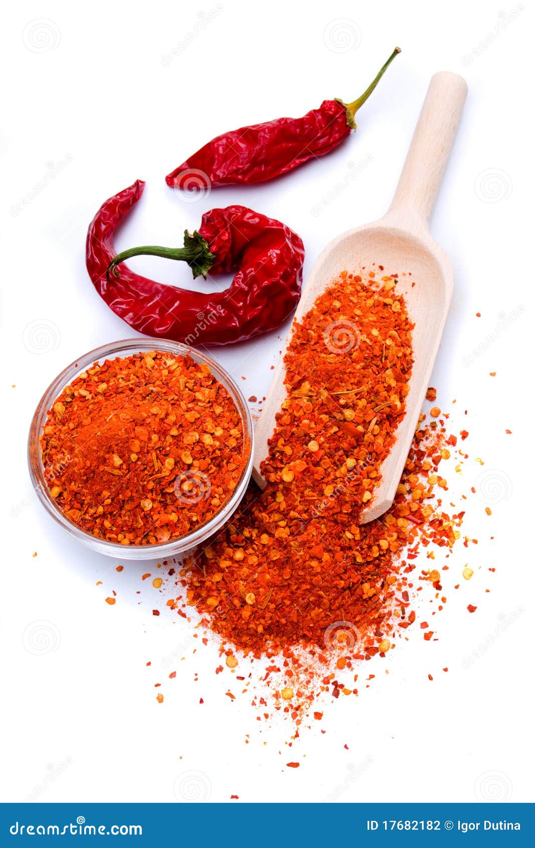 Dried red chili peppers stock photo. Image of spice, isolated 17682182