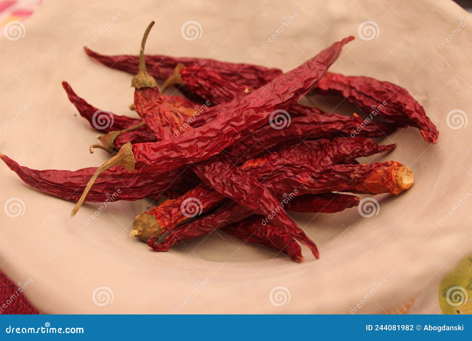 Dried pepper in a bowl stock photo. Image of paprika 244081982