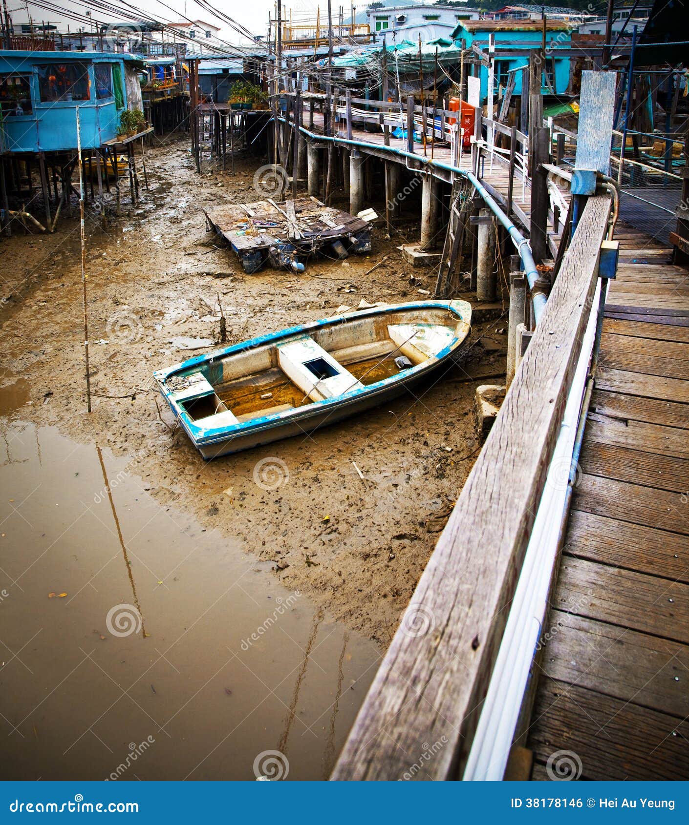 Dried River in Hong Kong Old Town Stock Photo - Image of people