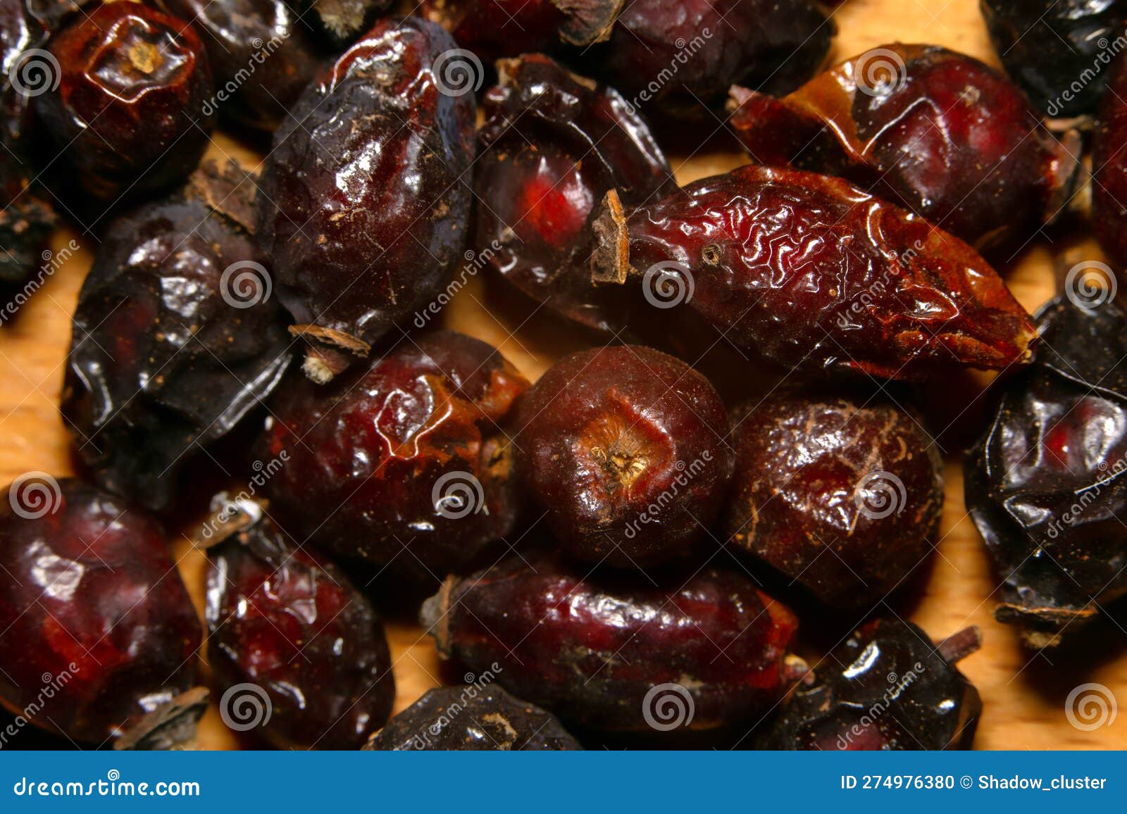 Dried Rosehip Berries Extreme Closeup Macro View Stock Photo Image