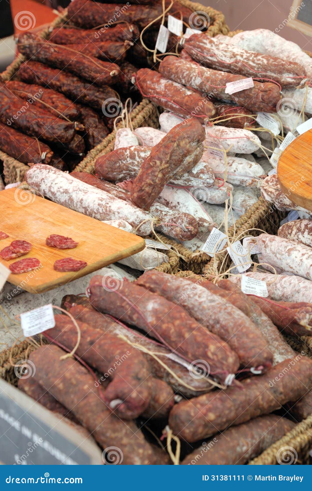 Dried sausages editorial photo. Image of encased, arranged 31381111