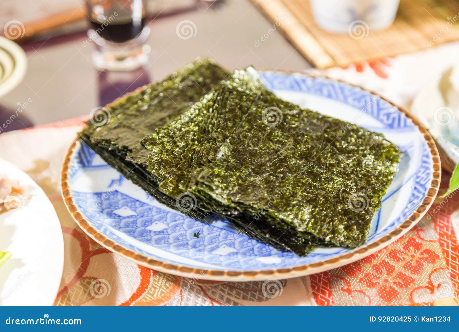 Dried Seaweed Sheet on the Dish. Stock Image Image of nori, organic