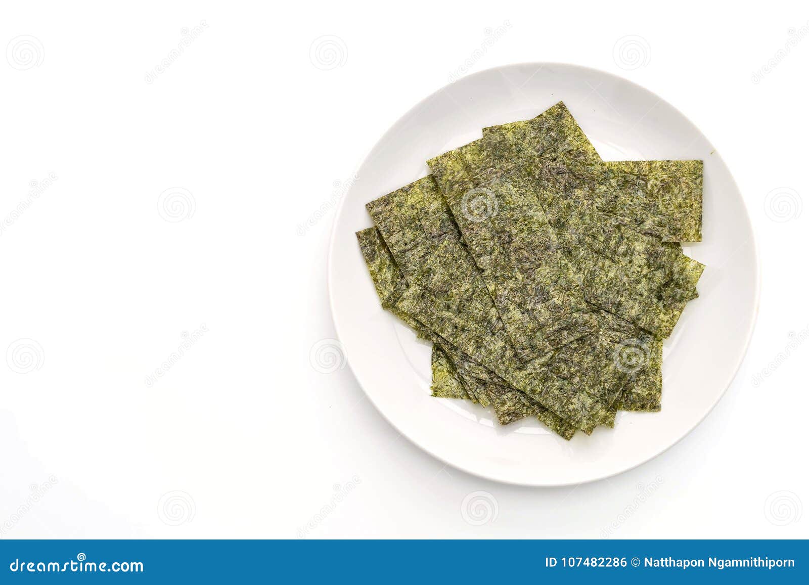 Dried seaweed on white stock photo. Image of roasted 107482286