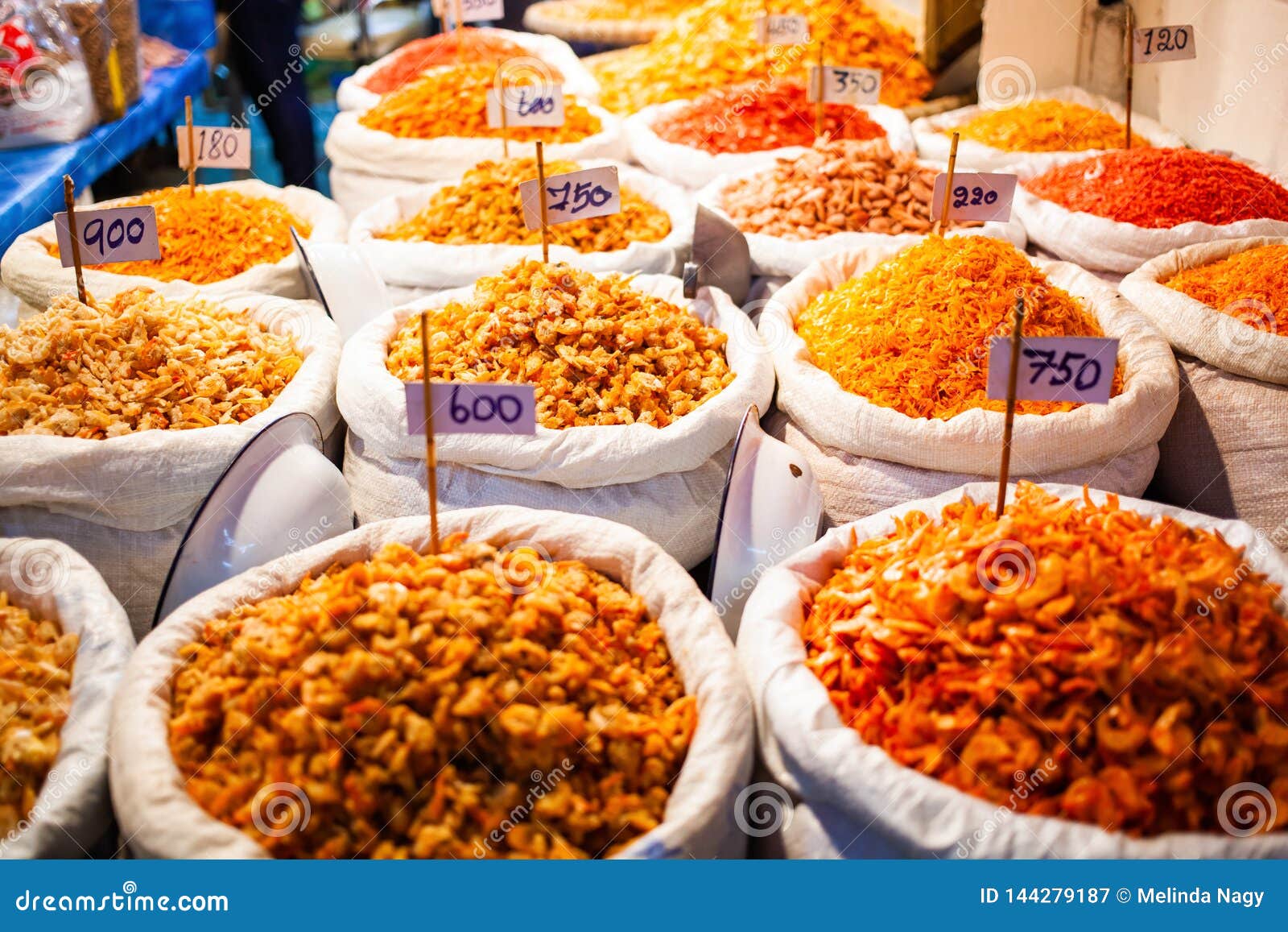 Dried Shrimp and Seafood on the Market Stock Image Image of asia