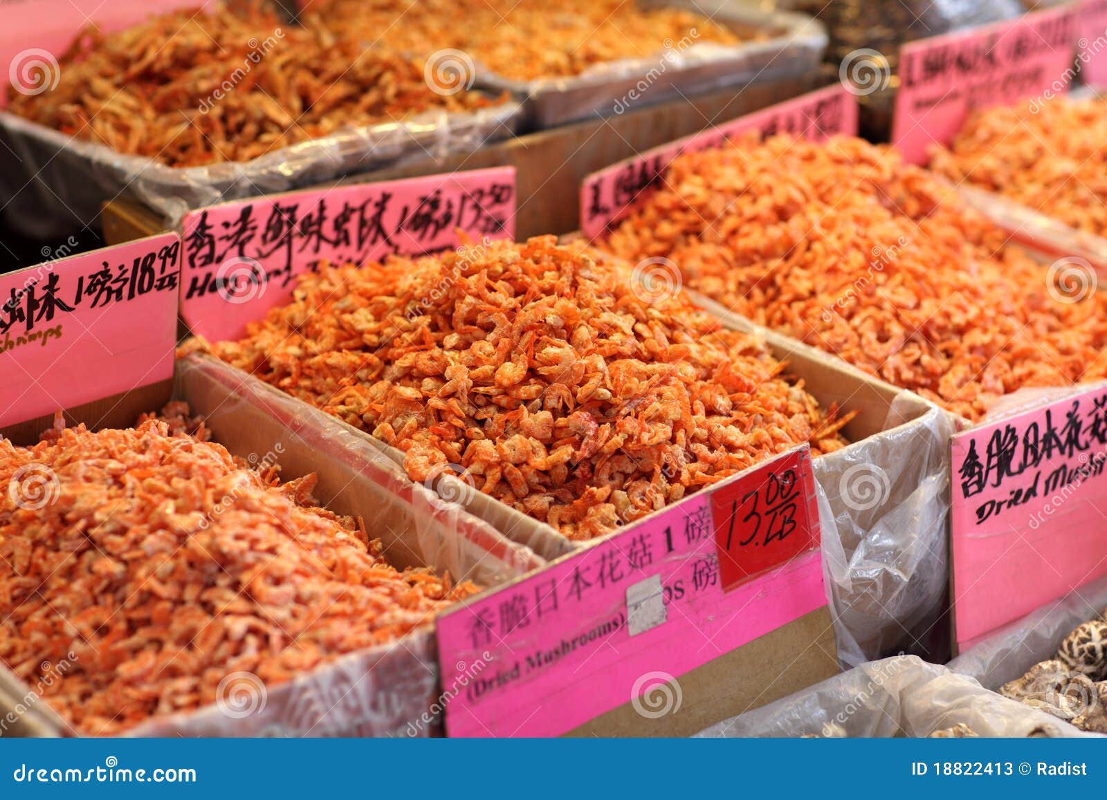 Dried shrimps in market stock image. Image of grocery 18822413