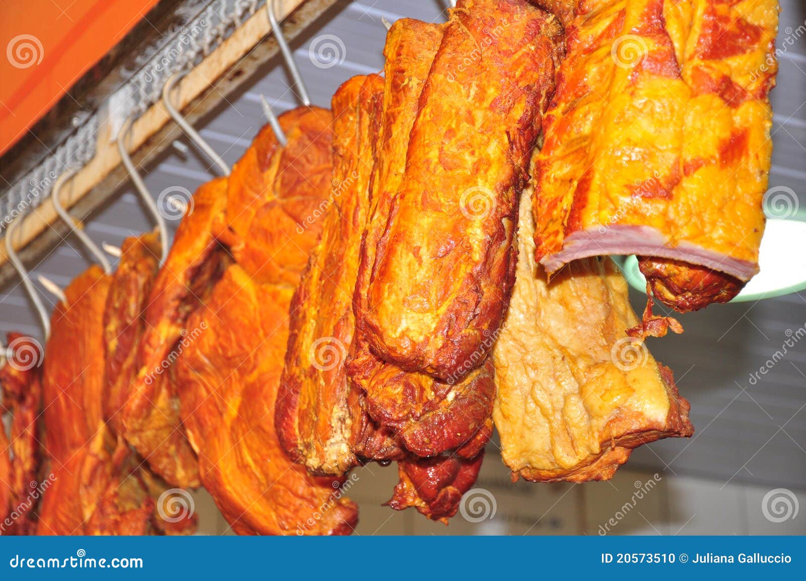 Dried smoke meat at market stock photo. Image of smoked 20573510