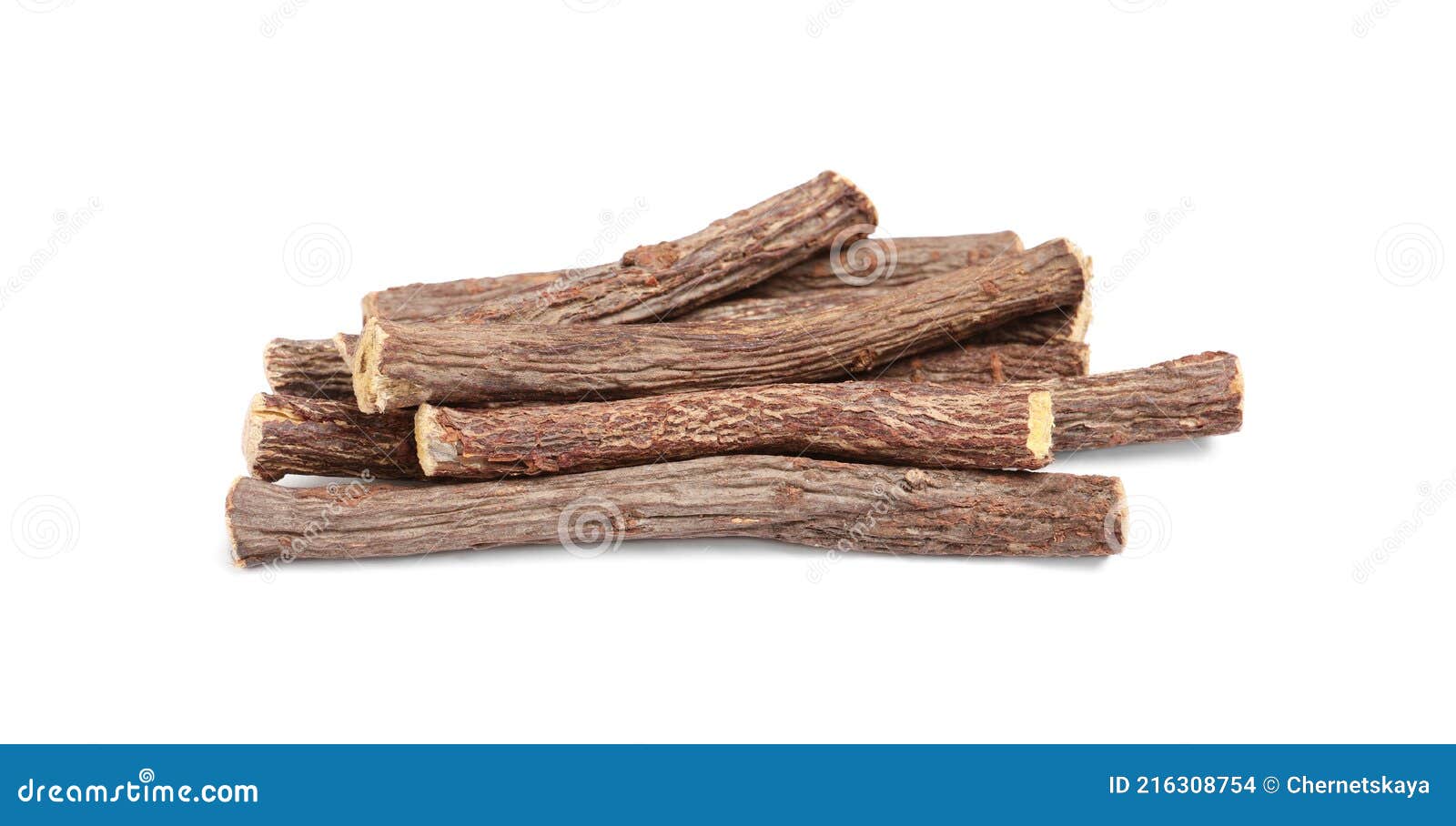 Dried Sticks of Liquorice Root on White Background Stock Photo Image