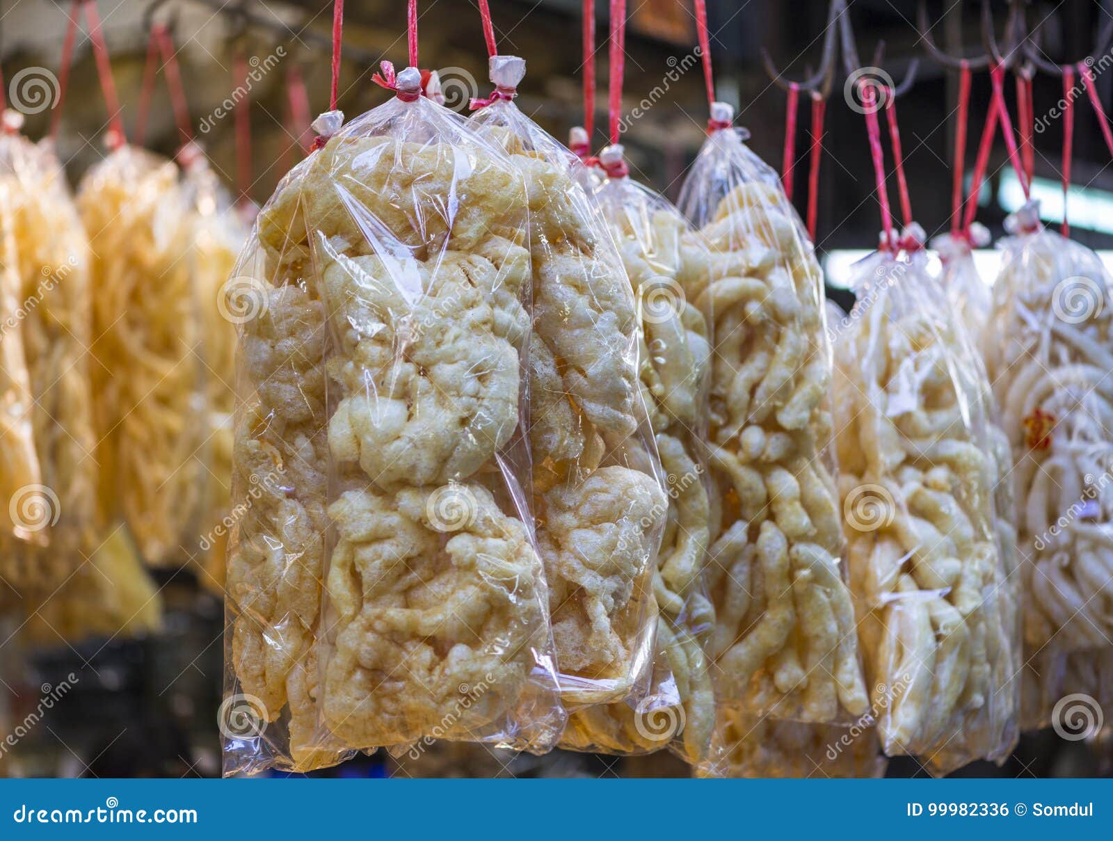 Dried Stomach Fish in Plastic Bag Stock Photo Image of bangkok, fish