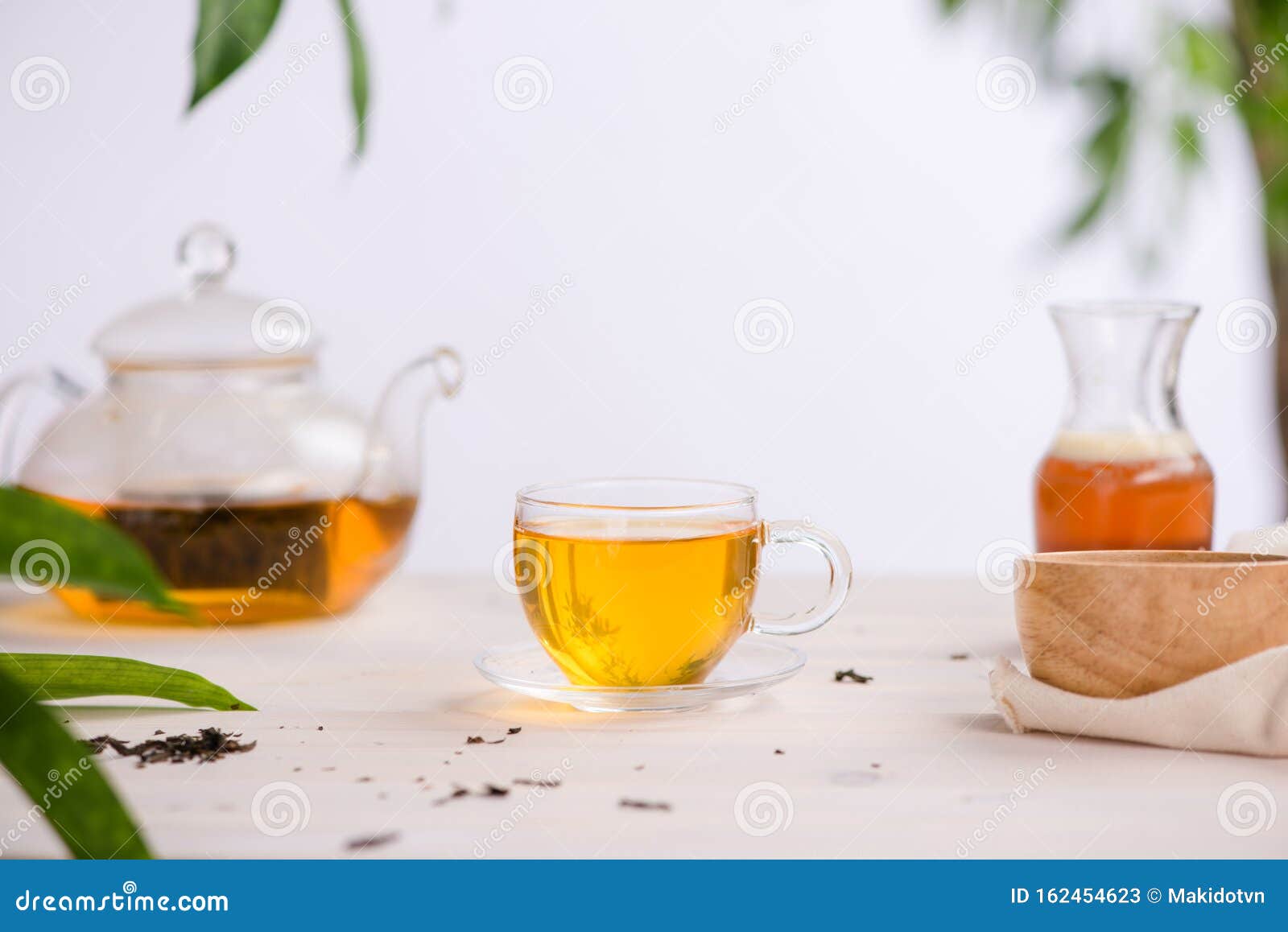 Dried Tea Leaves with Tea Pot Stock Image Image of spoon, herbal