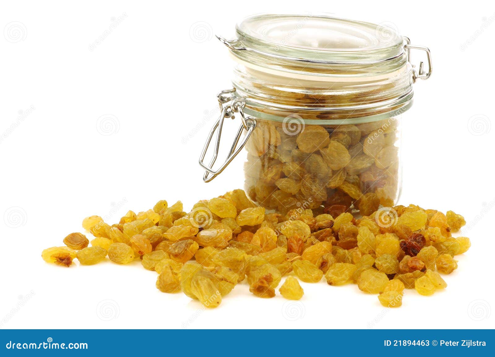Dried White Raisins in a Glass Jar Stock Image Image of isolated