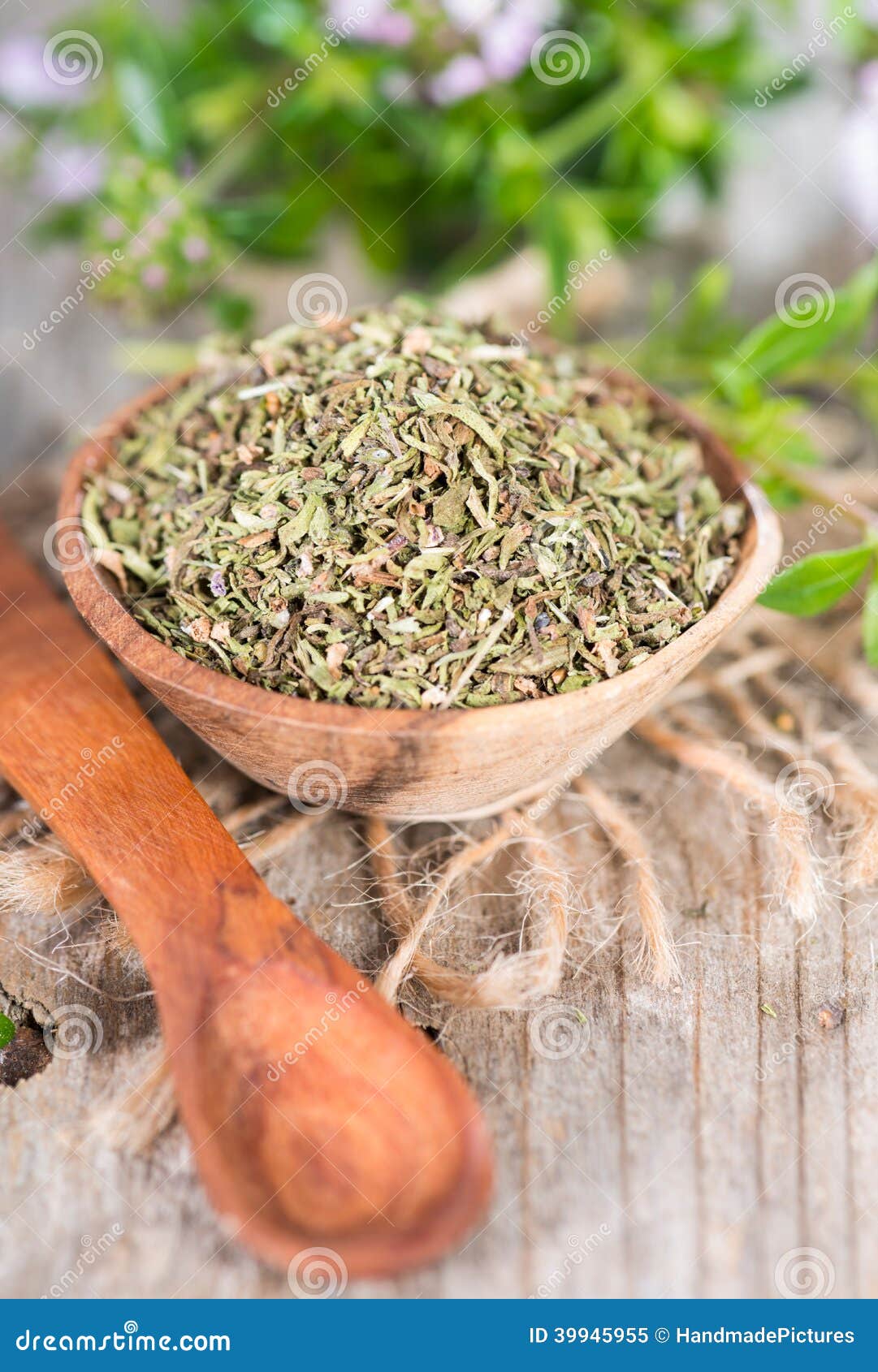 Dried Winter Savory in a Bowl Stock Image Image of savory, leaves