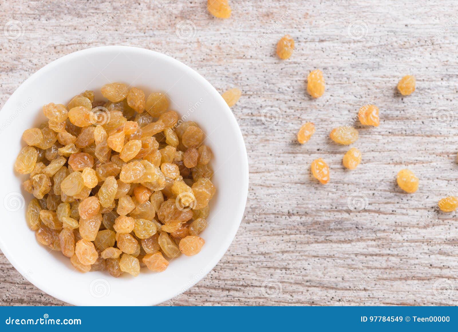 Dried Yellow Raisin Fruits on Wood Background Stock Image - Image of ...