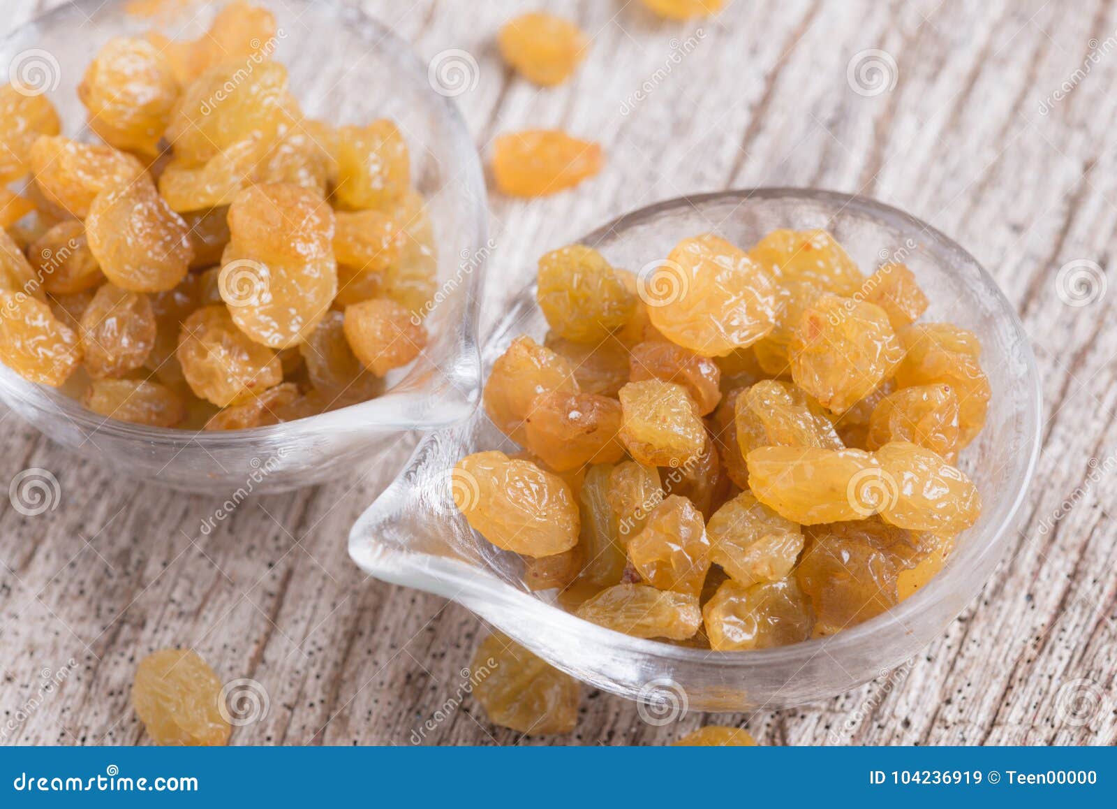 Dried Yellow Raisin Fruits On Wood Background Stock Image - Image of ...