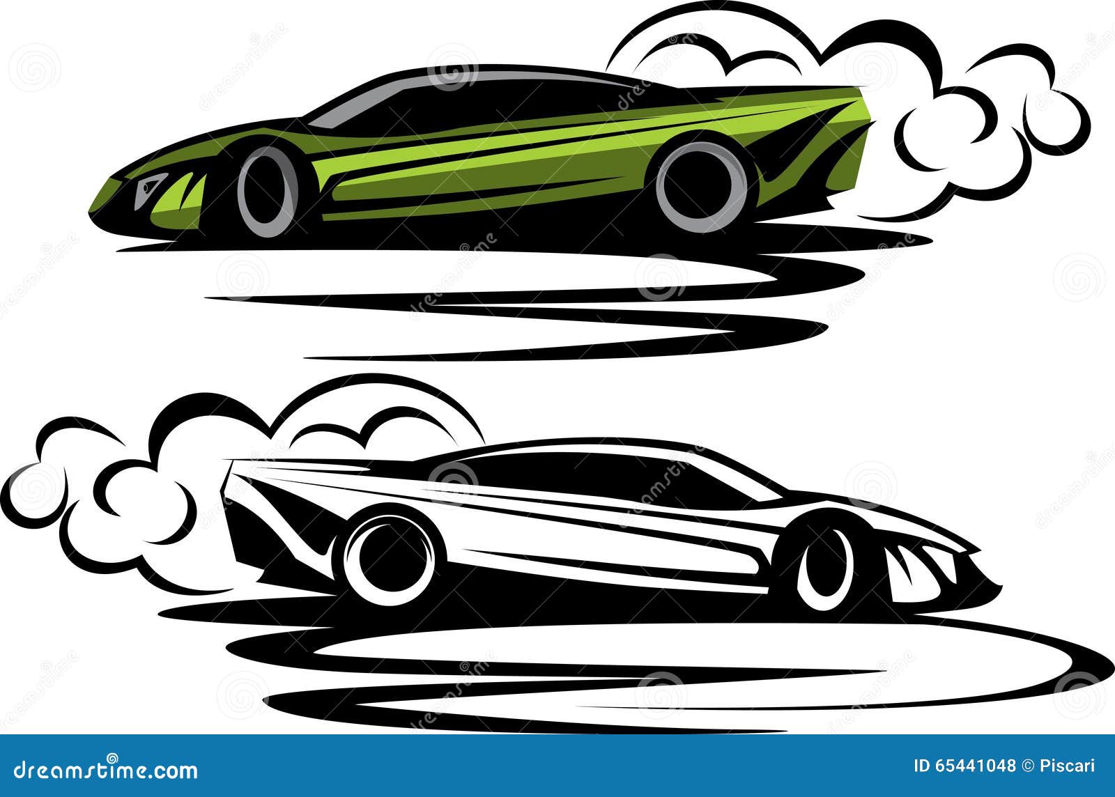 Drift Car Neon Color Sport Car Stock Vector (Royalty Free