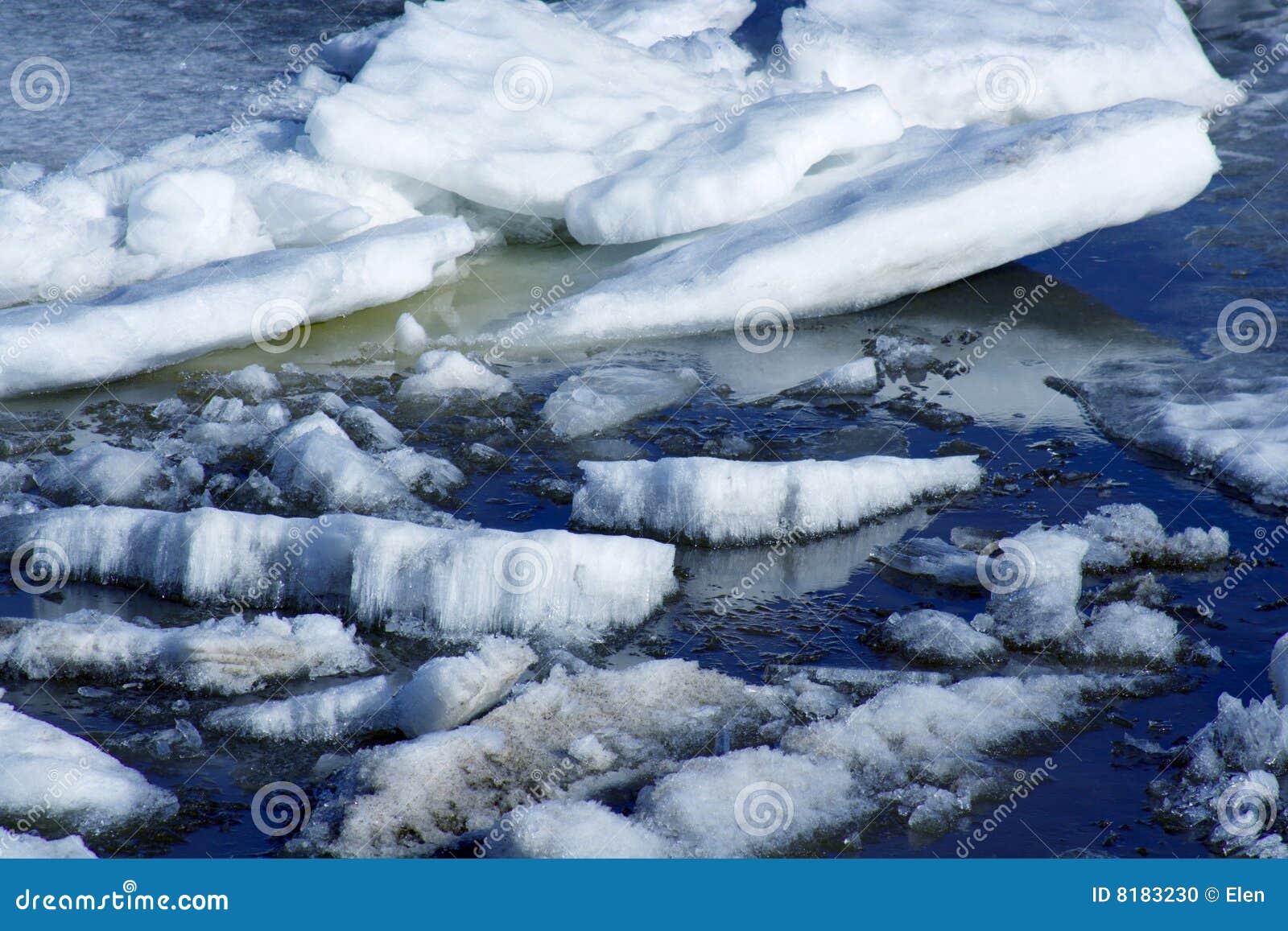 Drifting Ice on river stock photo. Image of drifting, snowy 8183230