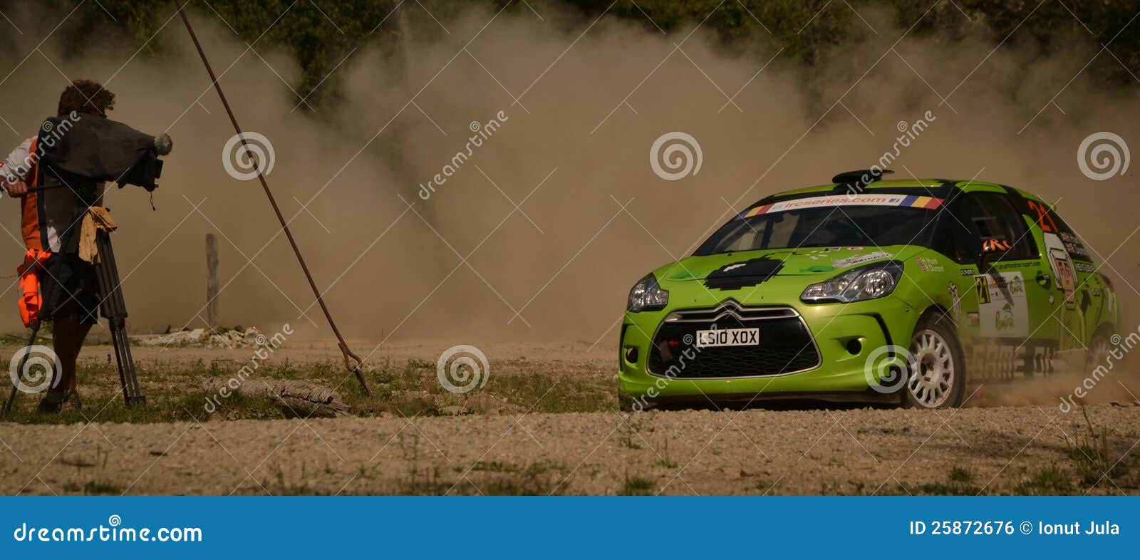 Drifting Rally Car and a Camera Operator (wide) Editorial Photo Image