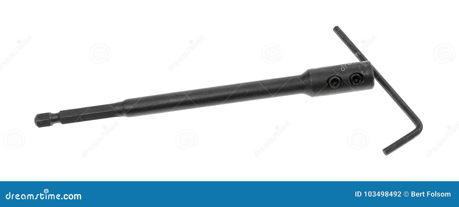 Drill Bit Extension with Hex Key Stock Photo Image of long, white