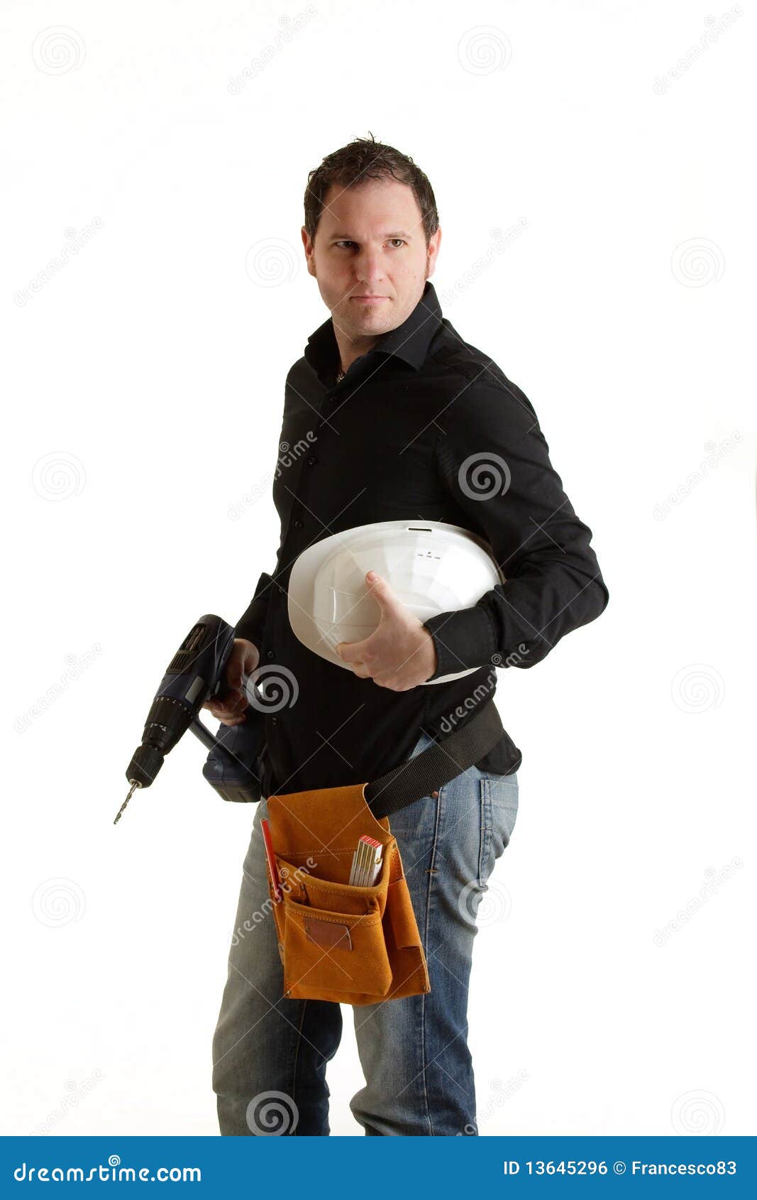 Drill boy Isoloated stock photo. Image of occupation 13645296